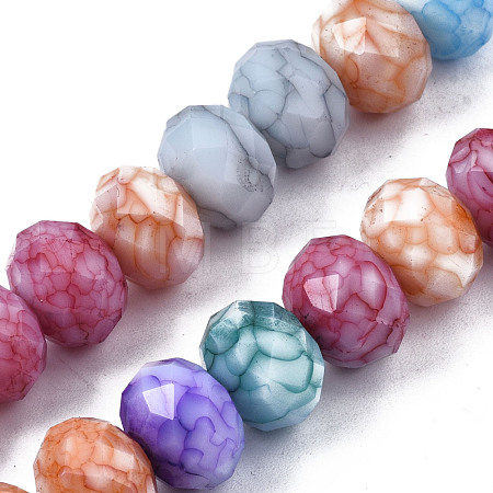 Opaque Baking Paint Glass Beads Strands EGLA-N006-009B-A18-1