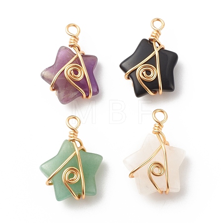 Natural Mixed Stone Pendants PALLOY-JF01710-1