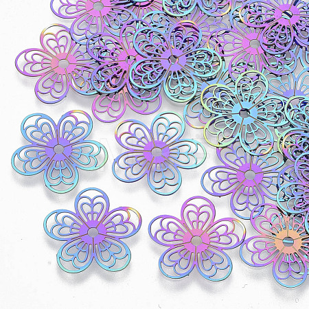 Ion Plating(IP) 304 Stainless Steel Filigree Pendants STAS-R102-01-1