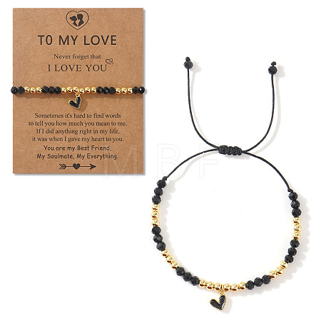 Heart Brass Enamel Charm Bracelets CK5066-8-1