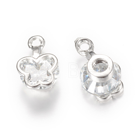 Alloy Cubic Zirconia Charms ZIRC-Q003-15P-1