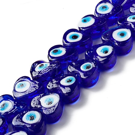 Handmade Evil Eye Lampwork Beads LAMP-F021-02G-1