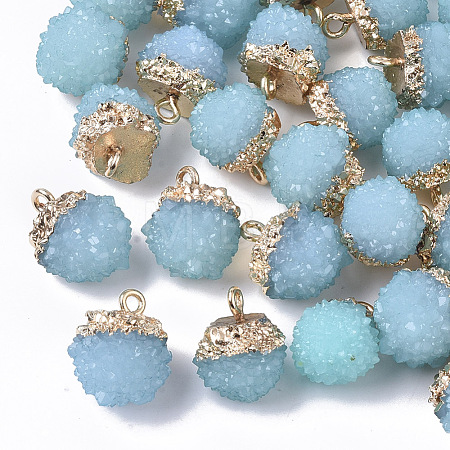 Druzy Resin Pendants X-RESI-S383-013A-1