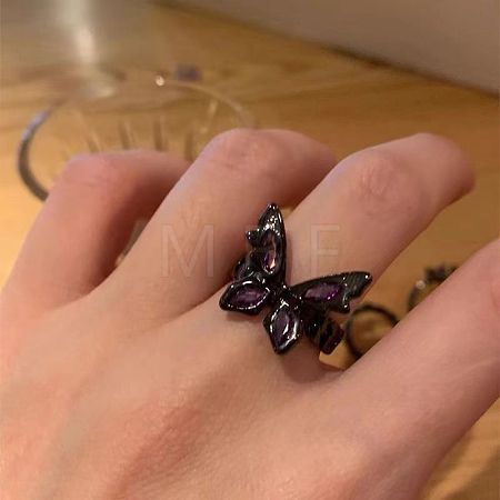 Alloy & Rhinestone Cuff Open Rings FS-WG9C160-03-1