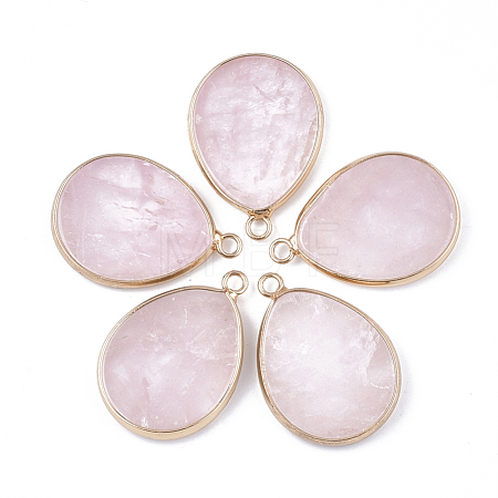 Natural Rose Quartz Pendants G-S344-57G-1