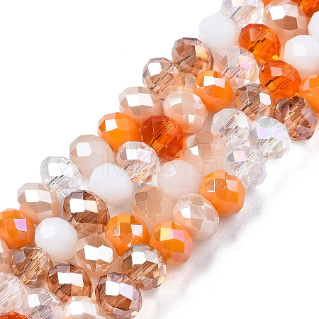 Electroplate Glass Beads Strands X-EGLA-N002-12G-1