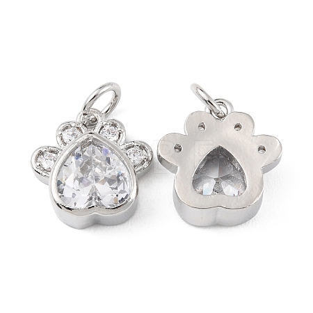Rack Plating Brass Micro Pave Cubic Zirconia Charms KK-C021-07P-1