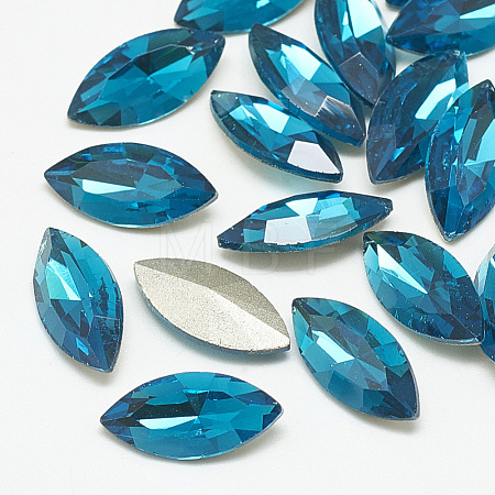 Pointed Back Glass Rhinestone Cabochons RGLA-T083-9x18mm-14-1