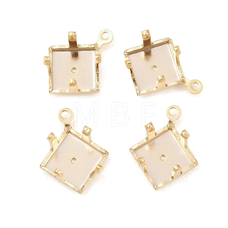 Rhombus Brass Sew on Prong Settings KK-C163-15B-G-1