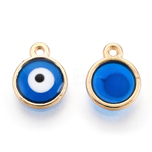 Epoxy Resin Enamel Evil Eye Charms RESI-T045-031A-02-1