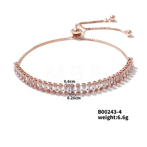 Shiny Adjustable Delicate Luxurious Brass Slider Bracelets for Women KV0413-3-1