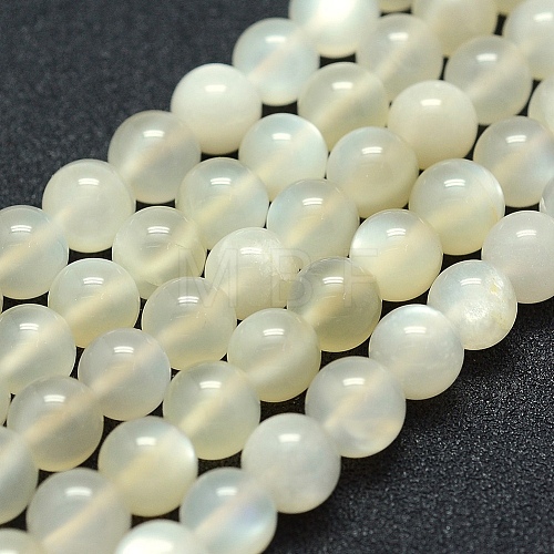 Natural White Moonstone Beads Strands G-P342-02A-8mm-AB-1