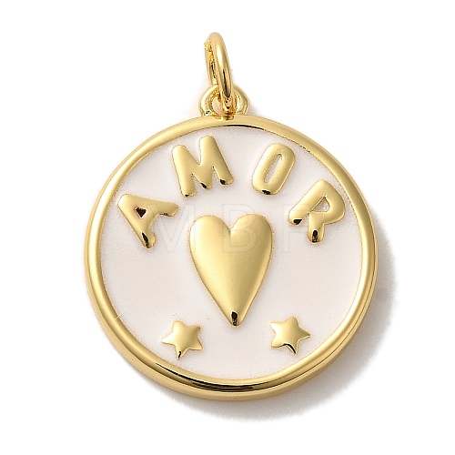 Brass Enamel Pendants KK-U027-17G-01-1