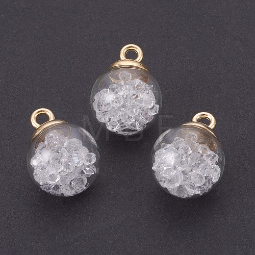 Transparent Glass Bottle Pendants GLAA-L018-14-1