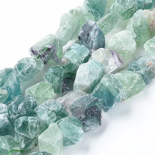 Raw Rough Natural Fluorite Beads Strands G-E343-01-1