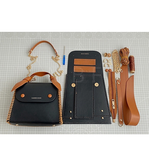 DIY PU Leather Lady Bag Making Kits PW-WG17204-03-1