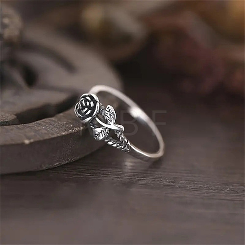 Alloy Rose Finger Rings WG6B24B-05-1