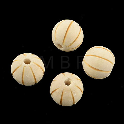 Undyed Natural Wood Round Beads X-WOOD-R253-23-LF-1