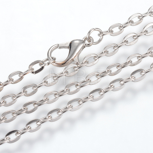 Iron Cable Chains Necklace Making X-MAK-R013-45cm-P-1