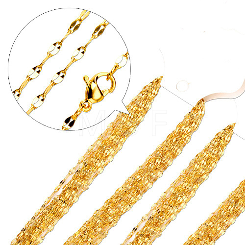 2mm Stainless Steel Dapped Chain Necklaces for Women Men PW-WG2A6AF-01-1