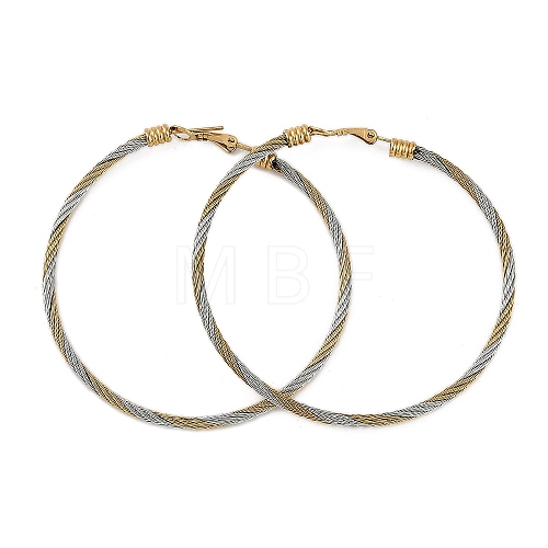 Ion Plating(IP) 304 Stainless Steel Ring Hoop Earrings for Women EJEW-M023-08C-1