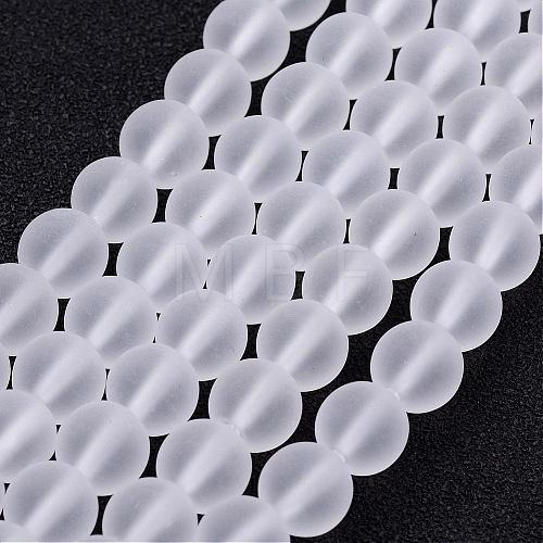 Frosted Glass Bead Strands GLAA-G016-6mm-01-1