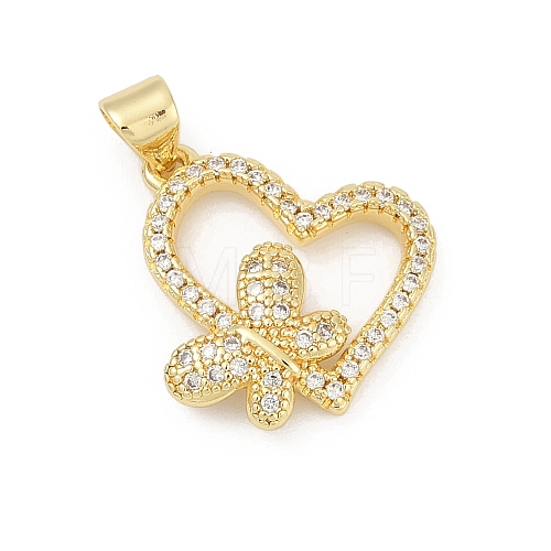 Brass Micro Pave Cubic Zirconia Pendants KK-D317-086G-1