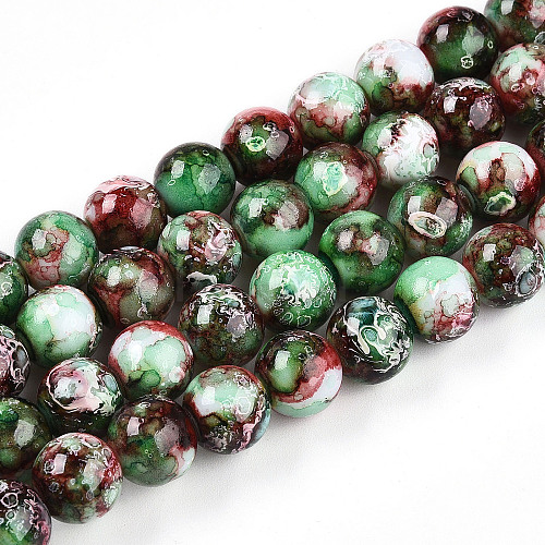 Baking Painted Glass Beads Strands DGLA-N003-10mm-A09-1