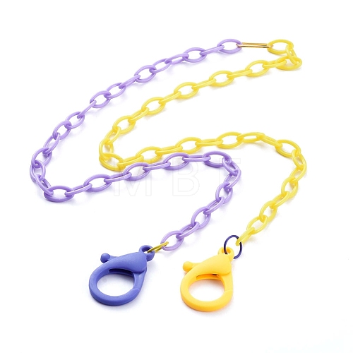 Personalized Two Tone ABS Plastic Cable Chain Necklaces NJEW-JN02825-04-1
