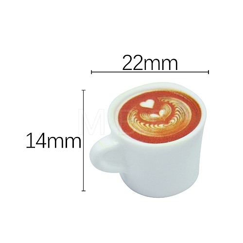 Resin Miniature Coffee Cup Ornaments X-PW-WG14105-04-1