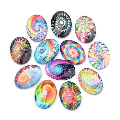 Flatback Glass Cabochons for DIY Projects GGLA-S034-30x20-066-1