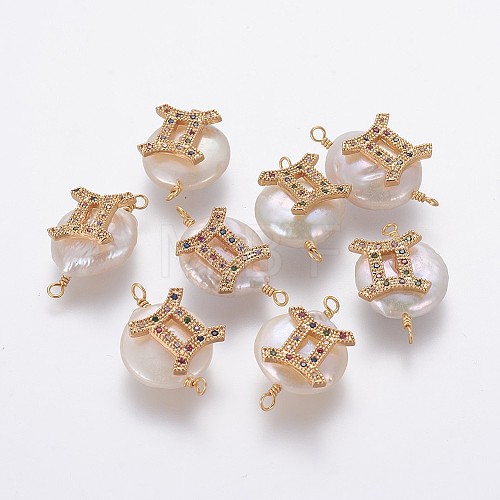 Natural Pearl Links connectors PEAR-F012-01G-D-1