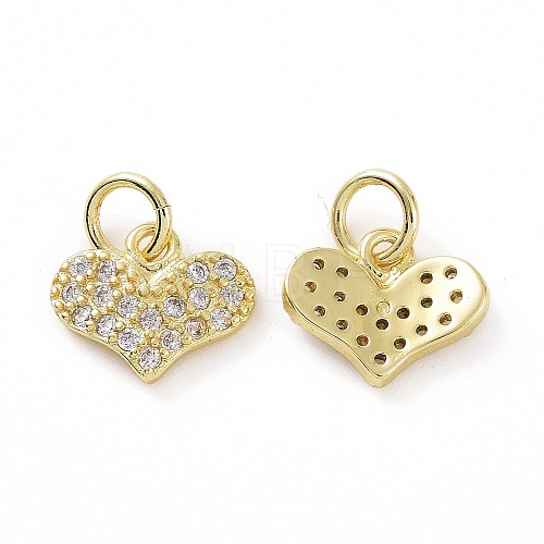 Brass Micro Pave Cubic Zirconia Charms KK-E068-VF033-1