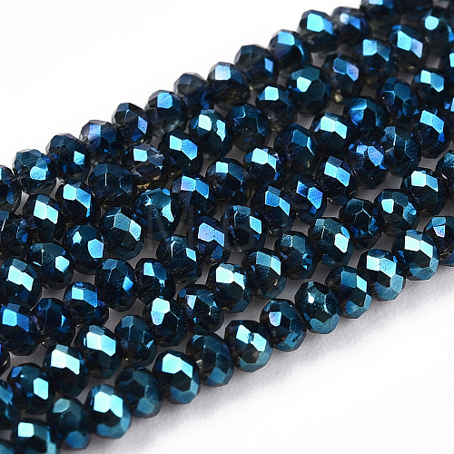 Electroplate Glass Beads Strands EGLA-F149-FR-04-1-1