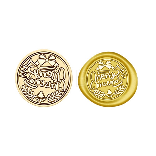 Christmas Series Wax Seal Brass Stamp Head AJEW-Z031-04G-04-1