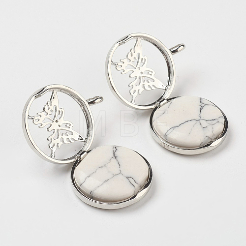 Synthetic Howlite Pendants G-G910-G04-1