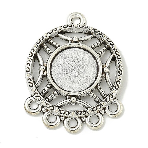 Tibetan Style Cabochon Connector Settings FIND-U015-31AS-1