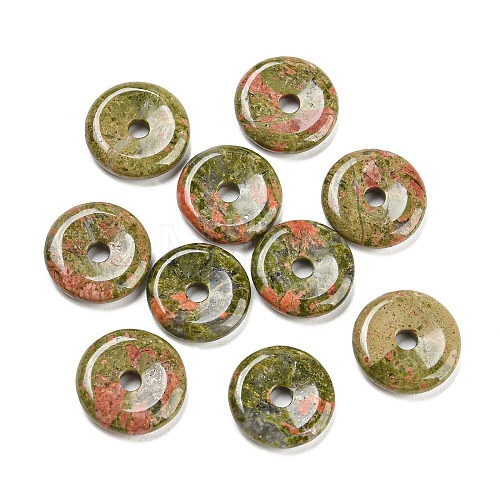 Natural Unakite China Safety Buckle Pendants G-B052-08-1