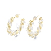 Clear Cubic Zirconia Twist C-shape Stud Earrings EJEW-P205-08G-2