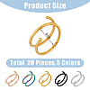 20Pcs 5 Colors 304 Stainless Steel Spiral Nose Rings Set AJEW-FI0001-01-2