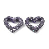 Heart Shape Polymer Clay Rhinestone Beads CLAY-NH0001-09B-03-1