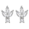 Brass Clear Cubic Zirconia Stud Earring Findings KK-A238-02B-P-1