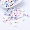 Craft Style Mixed Color Chunky Letter Acrylic Flat Round Beads for Kids Jewelry X-MACR-R481-M-1