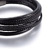 Leather Cord Multi-strand Bracelets BJEW-G603-36B-2
