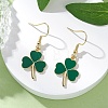 Clover Alloy Enamel Dangle Earrings EJEW-JE06939-1