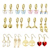 Brass Dangle Earrings & Huggie Hoop Earrings Sets EJEW-PH01362-1