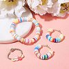 Flat Round Handmade Polymer Clay Bead Spacers CLAY-R067-4.0mm-19-6