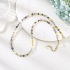 Faceted Natural Fluorite and Pearl Beaded Necklaces NJEW-JN06644-1