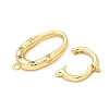 Rack Plating Brass Micro Pave Clear Cubic Zirconia Fold Over Clasps KK-K392-48G-5