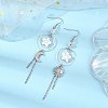 Natural Rainbow Moonstone Beads Moon Star Dangle Earrings EJEW-TA00830-1